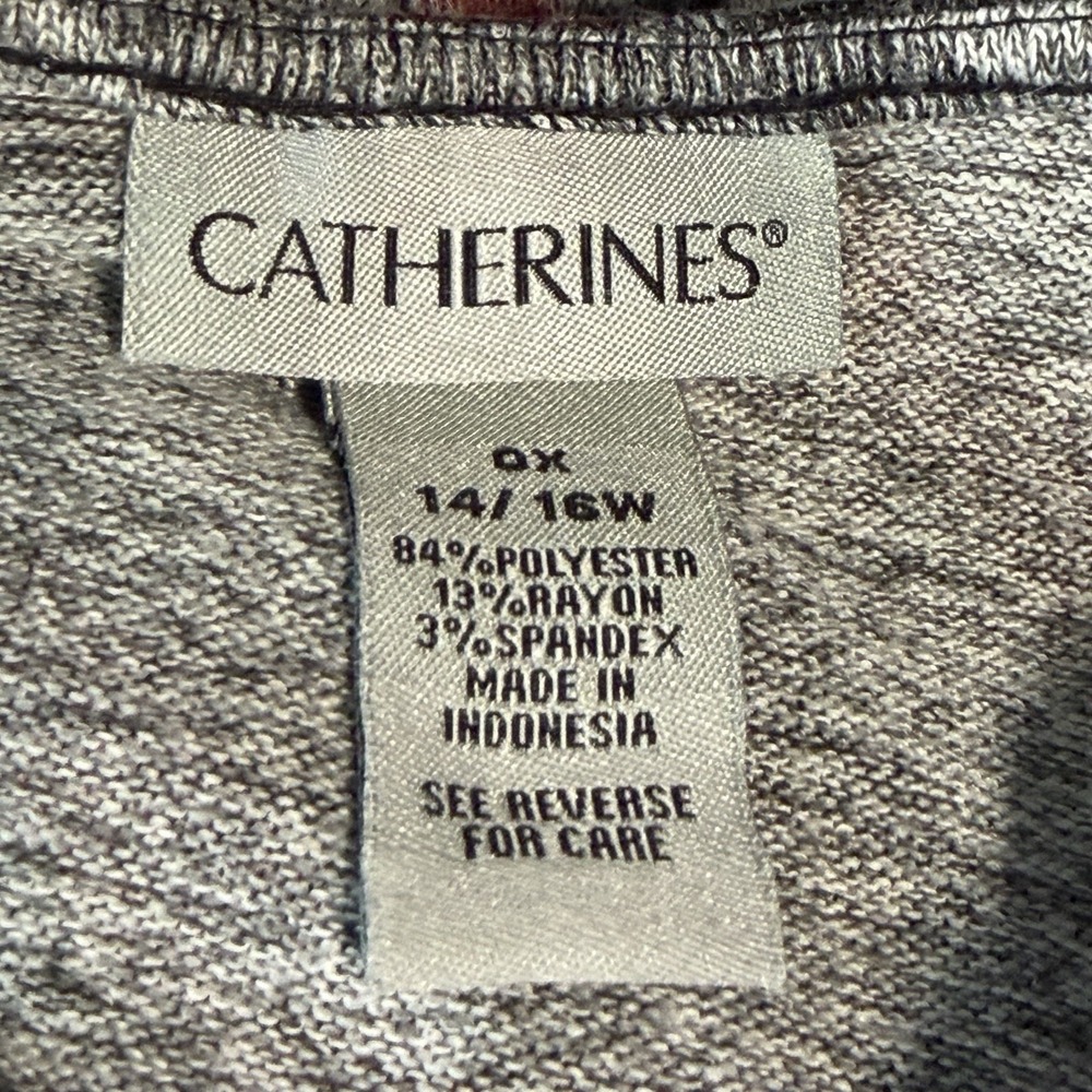 Catherines Women's Top W Attached Jacket Plaid Size 0X, 14-16 Grandma Core - Picture 8 of 9